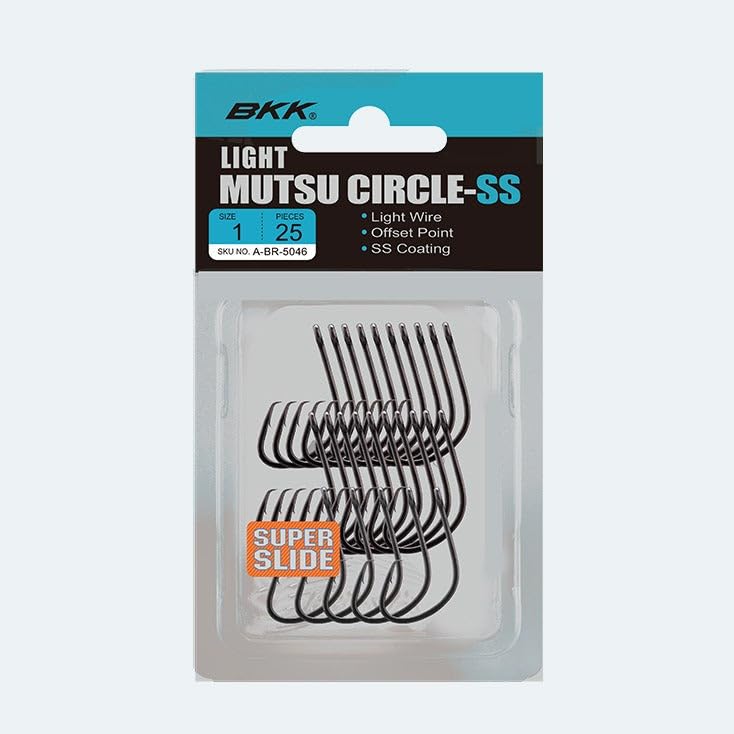 BKK Mutsu Circle Light Hook | Multi Pack | 2X | Super Slide Coating | Needle Point - size: 8/0 25-Pack