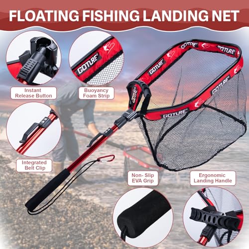 Goture Fishing Kits for Adult,Fishing Pole and Reel Combo, OpenSide Fishing Sling Tackle Storage Bag with 3 Tackle Boxes,Gift for Men - color: Black 12L bag + 3600 trays + landing net, size: 6FT/1.8M