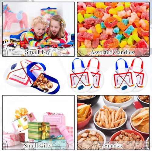 Shihanee 24 Pcs Ice Hockey Party Favor Bags Ball Themed Party Goodie Candy Snack Bags Sport Game Treat Handbags Ice Hockey Non Woven Gift Handbags for Sport Theme Supplies Birthday - style: Ice Hockey