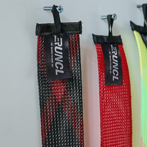 RUNCL Fishing Rod Sleeves & Reel Bags, Spinning/Casting Rod Socks & Spinning/Baitcasting Reel Covers - Protection Solution, Space Saver, Perfect Storage - Fishing Pole Sleeves & Reel Pouch (2 Pack) - color: Casting Rod Sleeves*2pcs,(Red & Black)