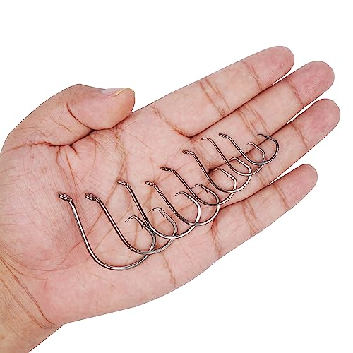 Saltwater Circle Hooks,50 Pack 2X Fishing Hooks Offset Octopus Catfish Bulk Fishing Hooks Fishing Gear Equipment Set Saltwater Freshwater - size: 1/0 - 50 Pack