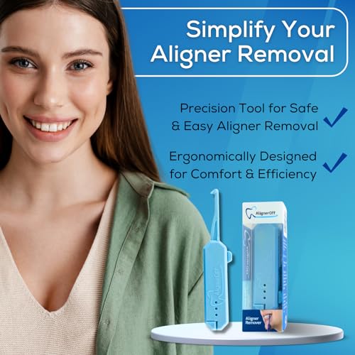 Retractable Aligner Removal Tool – Hygienic Clear Aligner Remover for Invisalign -Style Aligners, Retainers and Nightguards - Portable Reusable Removal Tool, Dental Hygienist Developed - color: Blue