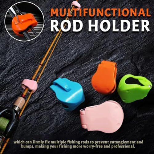 Multifunctional Rod Holder,Fishing Line Knotter Hook Needle, Fishing Pole Straps for Organizing and Protecting, Portable Takedown Beach Auto Fixed Fish Poles Holders - color: Orange