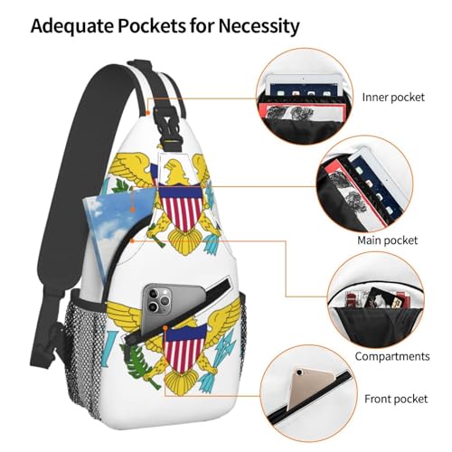 Flag Of Virgin Islands Outdoor Crossbody Shoulder Bag For Unisex Young Adult Hiking Bicycling - color: 7