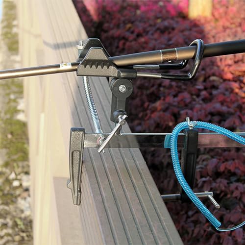 BESPORTBLE Fishing Pole Rack Fishing Pole Holder for Boat: 360 Degree Adjustable Rod Racks Folding Holder with 30cm Large Clamp Opening for Canoe Kayak Marine Rod Holders