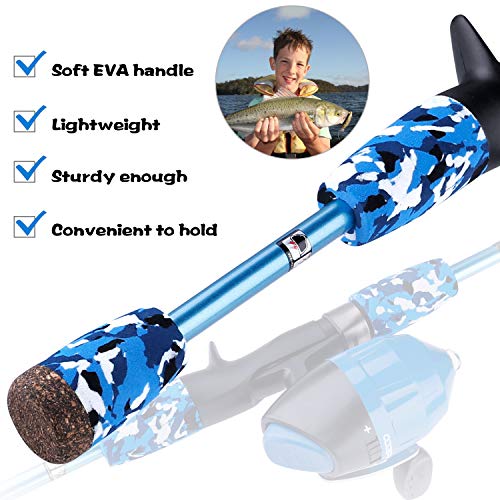 ODDSPRO Kids Fishing Pole - Portable Telescopic Kids Fishing Rod and Reel Combo Kit - with Spincast Fishing Reel Tackle Box for Girls, Youth - color: Blue, size: 4.92 ft