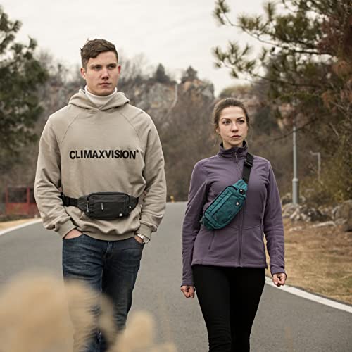 WATERFLY Fanny Pack Waist Bag: Small Hip Pouch Bum Bag Fannie Pack Phanny Fannypack Waistpack Bumbag Beltbag Sport Slim Fashionable for Jogging Hiking Hiker Woman Man - color: B-Grey