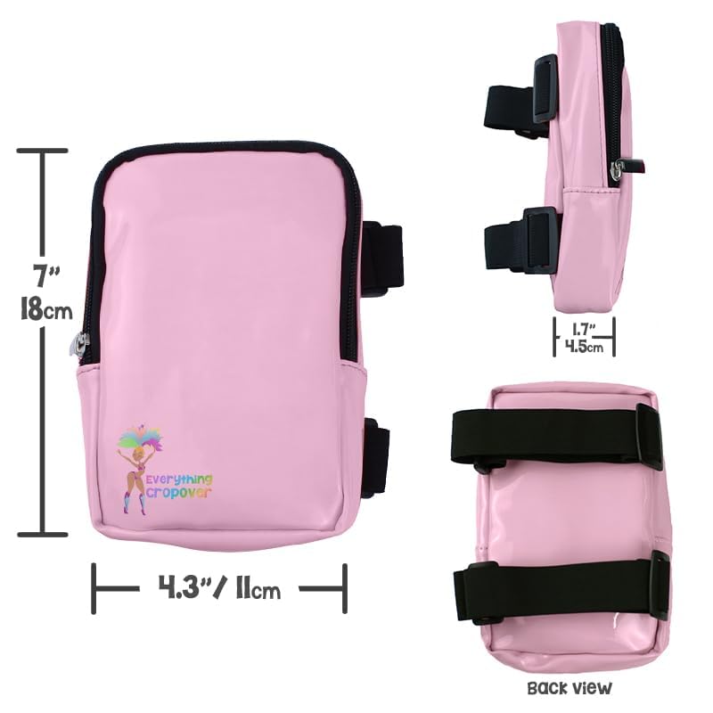 Glossy Thigh Bag | Leg Harness for Women | Outdoor Leg Pouch | Carnival Hiking Travel Fanny Pack with Adjustable Straps | Light Pink - color: Pink (light pink)
