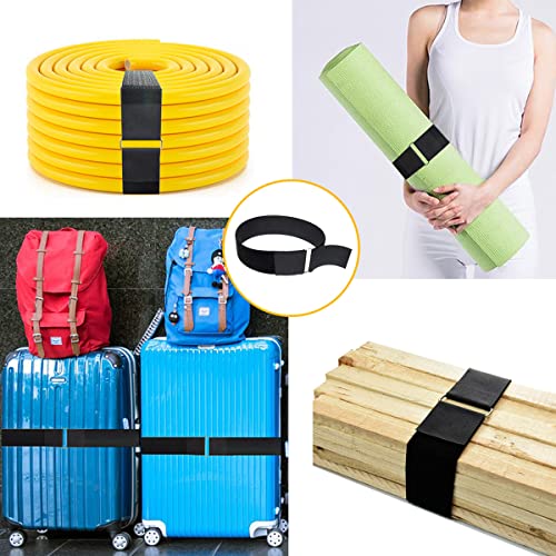 YMCRLUX 2"x16ft Reusable Cinch Strap with 10 Metal Buckles, Cut-to-Length Fastening Securing Straps, Adjustable Nylon Cable Straps and Cord Ties for Organizer or Storage, 2 inch Wide, Black - size: 2in x 16ft Black