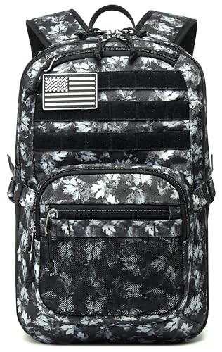 Wotony Military Tactical Backpack for Men Army 3 Days Assault Pack Bag with Molle System for Outdoor Adventures (Gray Maple Leaf, 30L) - color: Gray Maple Leaf, size: 30L
