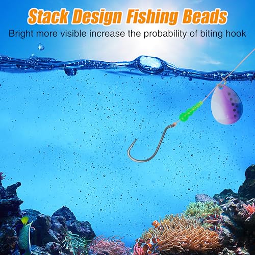 Stacked Fishing Beads, 150/200pcs Fishing Beads Lures Making Supplies Tackle Trout Beads Walleye Rig Inline Spinner Making Accessories Salmon Eggs Saltwater Freshwater - color: yellow-150pcs