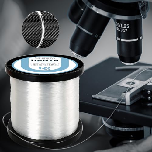 UANTA Monofilament Fishing Line, Superior Abrasion Resistance Mono Line, Ultimate Saltwater Fishing Line Leader Materials, 2025 New Fishing Line Unique Camo Design - color: CLEAR, size: 6LB(300YDS)