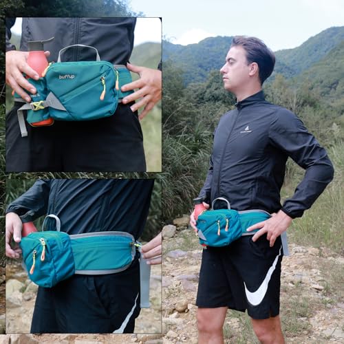 Lightweight Sports Fanny Pack with Bottle Holder,Waist Pack for Hiking,Running,Cycling & Outdoor Adventures (Black) - color: Black
