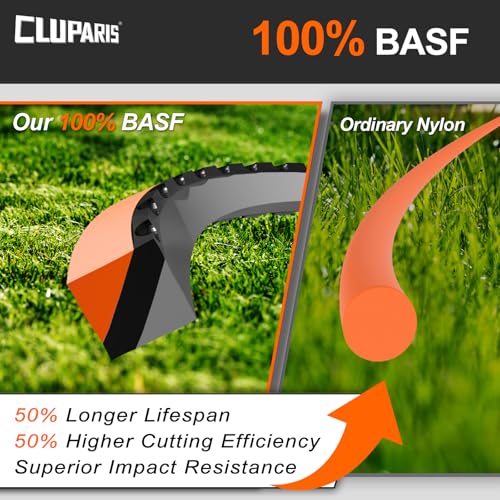 Cluparis .105-Inch Heavy Duty Trimmer Line, 5lb 1129ft Professional Sawtooth Weed Eater String, 3-Component Tri-Extrusion for Extra Durability, Fits Echo Husqvarna Ryobi, with Super Line Cutter - color: 5 Pounds, size: 0.105 In - 1129 Ft.