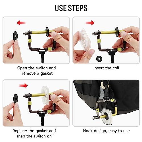 KOMCLUB Fly Fishing Tippet Head Gate Dry Fly Fishing Holder Spool Gear for Fly Line Leader Organizer Attach to Fishing Vest - color: Gold