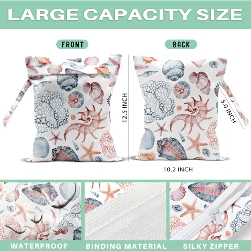 Starfish Wet Dry Bags for Diaper Waterproof Swimsuit Washable Reusable Bag for Beach Diapers Dirty Yoga Gym Clothes Plant Gifts for Men Women Baby Friend - color: Fish2