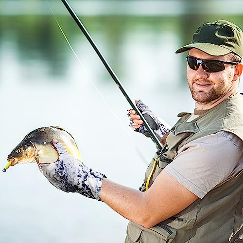Sun Gloves UPF 50+ Fishing Gloves, Fingerless Sun Protection UV Protection Fishing Gloves Men/Women for Kayaking, Hiking, Paddling, Driving - color: Grey, size: X-Large