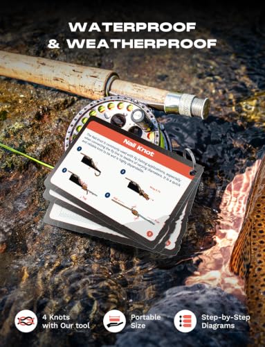 HOOK-EZE Fishing Nail Knot Tying Tool Combo|Includes Waterproof Pocket Guide, Nail Knot Tying Tool with Hook Cleaner, Zinger Retractor|Fly Fishing Accessories Fishing Gifts & Stocking Stuffers for Men - color: Silver