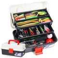 TCMBY 3 Layers Tackle Box with Tackle Included, 321Pcs Fishing Lures Kit Contains Pliers, Crankbait, Hooks, Weights & Accessories, Fishing Gear Bait Lure Gifts for Men Bass Freshwater (White Black) - color: White Black