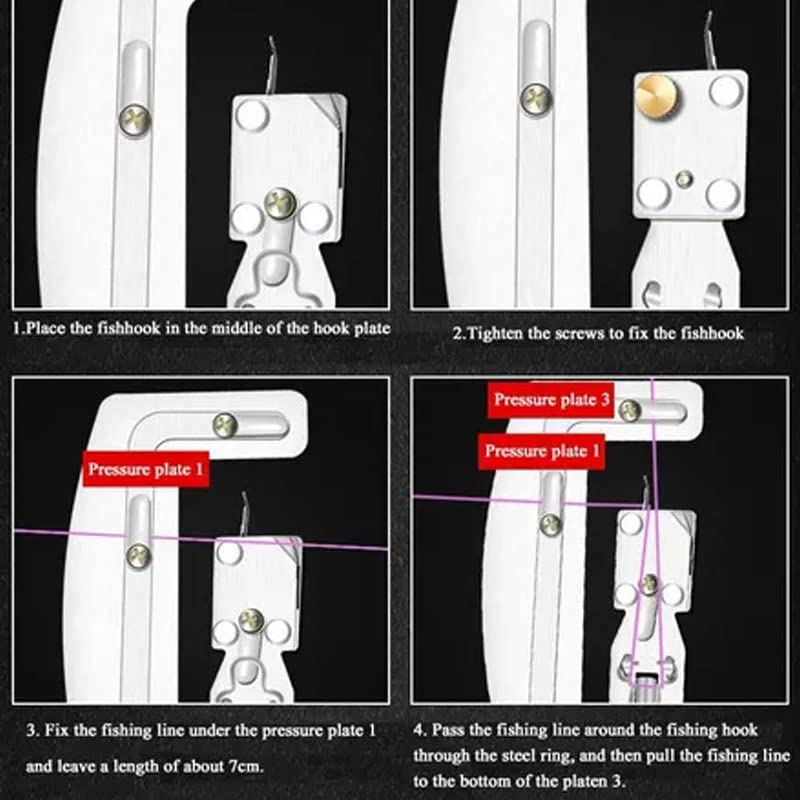 Acxico 2 Pcs Alloy Fishhook Layer Double Ended Needle knotter+semi-Automatic Fishhook line Layer Machine