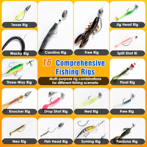 560PCS Fishing Lures Kit with Large 4-Layer Tackle Box, Complete Freshwater Bass Fishing Gear Set with Pliers, Hooks, Crankbait, Sinkers, Jigs, Weights & More Accessories, Gifts for Men