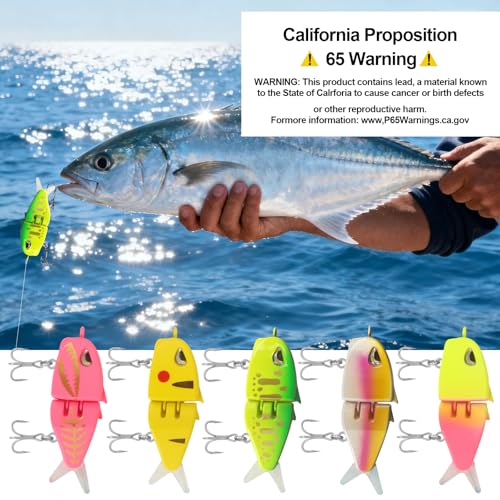Popper Top Water Fishing Lure: Whopper Fishing Lures with Floating Rotating Tail Barb Treble Hooks Saltwater Freshwater for Bass - color: 2pcs green pink