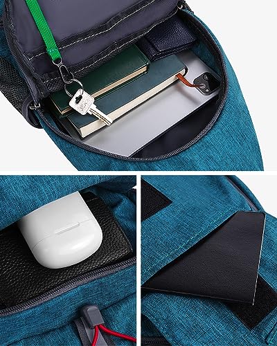WATERFLY Packable Small Crossbody Sling Backpack Shoulder Chest Bag Daypack for Hiking Traveling - color: Cyan