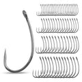 Barbless Fishing Hooks Curve Shank Carp Trout Circle Hooks Crank Fly Tying Hooks Carp Leader Hair Bait Rigs Fishing Accessoires for Freshwater Saltwater - size: 6#_80pcs