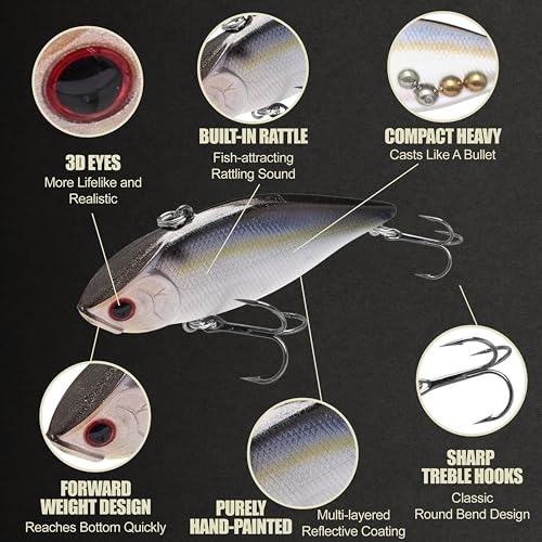 LUCKY CRAFT LV 500 MAX Freshwater Fishing Lures, Sinking Lipless and Long-Casting Crankbait, 3 Inch Vibration Rattle Bait, Perfect Fishing Gear for Tackle Box and Accessories - color: 183 Pearl Threadfin Shad