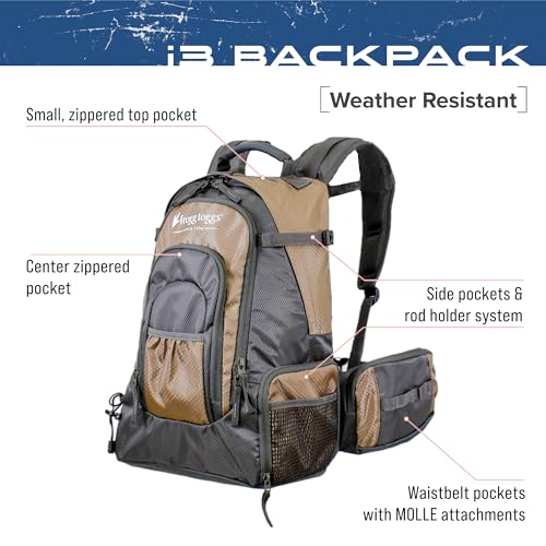 FROGG TOGGS Fishing Sling Pack, Easy Hands-free Fishing Tackle Storage Bag With Water Bottle Pocket - color: Solid Brown Elements