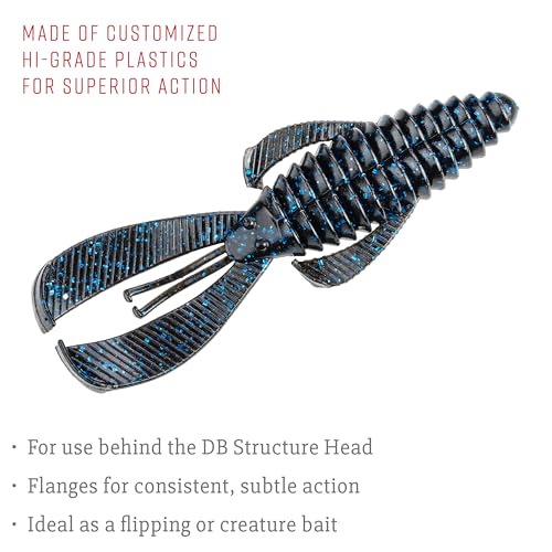 Strike King Rage Bug Fishing Lure, Soft Plastic Grub, Unique Design, Subtle Action - color: Black Blue Flake