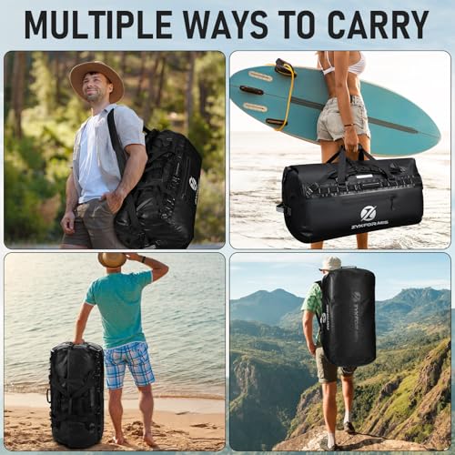 Waterproof Duffle Bag, Large Marine Dry Bags, Heavy Duty Adventure Travel Bag for Men and Women, Waterproof Duffel Backpack for Kayaking Boating Hiking Camping Vacation, 65L 110L 160L - size: 110L