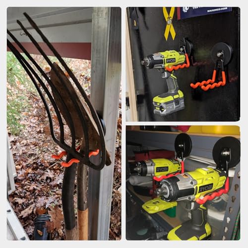 MUTUACTOR 2Packs Large Capability Heavy Duty Magnetic Hooks, Strong Magnet Hooks for Hanging Power Tools, Grill Utensils, Impact Drivers - style: 3.46in Magnet Wave Red Hooks 2PCS
