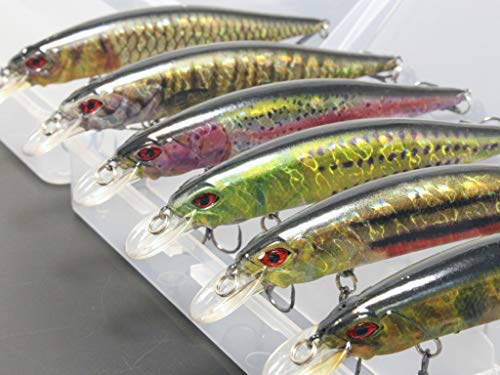 Minnow Crankbait for Bass Fishing Bass Lure Jerkbait Fishing Lures and Tackle Box - color: HM401KB