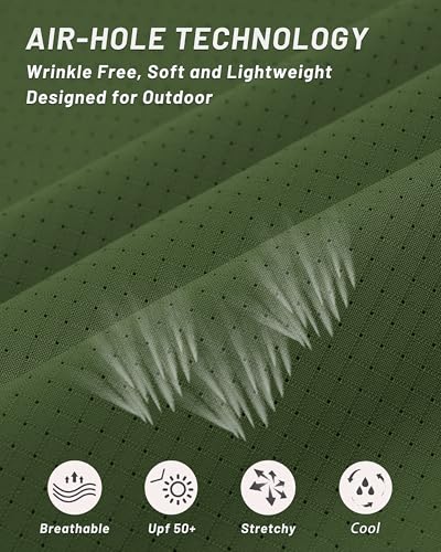 MAGCOMSEN Men's Fishing Shirts UPF 50+ Short Sleeve Sun Protection Shirts Quick Dry Cooling Button Down Shirt Hiking Safari - color: Army Green, size: Medium