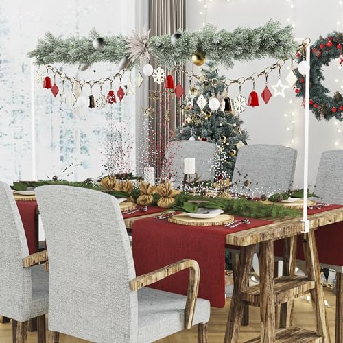 Over The Table Rod Stand with Clamps Adjustable 13''-42'' Tall 29"-98" Length White Table Arch Hanging Stand for Wedding Birthday Party Halloween Christmas Decoration - color: White