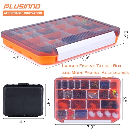 PLUSINNO Fishing Lures, All-in-One Fishing Tackle Box with Tackle Included, Fishing Gear Lure Bait Accessories Kit for Freshwater Bass Trout, Ideal Fishing Gifts for Men, Father & Beginners - color: 263Pcs Fishing Accessories Kit