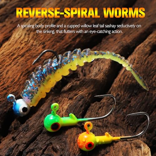 Dovesun Crappie Lures with Jig Heads Kit, Soft Plastic Grubs-Tube Baits 1/8oz 1/16oz 1/32oz Crappie Jigs Walleye Trout Bass Crappie Baits 95-120pcs - color: D-105PCS-Crappie Lures(small)