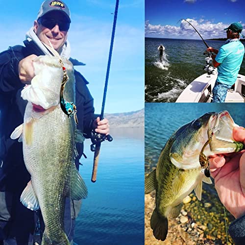 Fishing Lures Spoon VIB Tail Spinners Bait Metal Sinking Lures Fishing Jigs Blade Baits Bass Crankbait Fishing Spinner Blade for Bass Fishing Lure Kit with Tackle Box