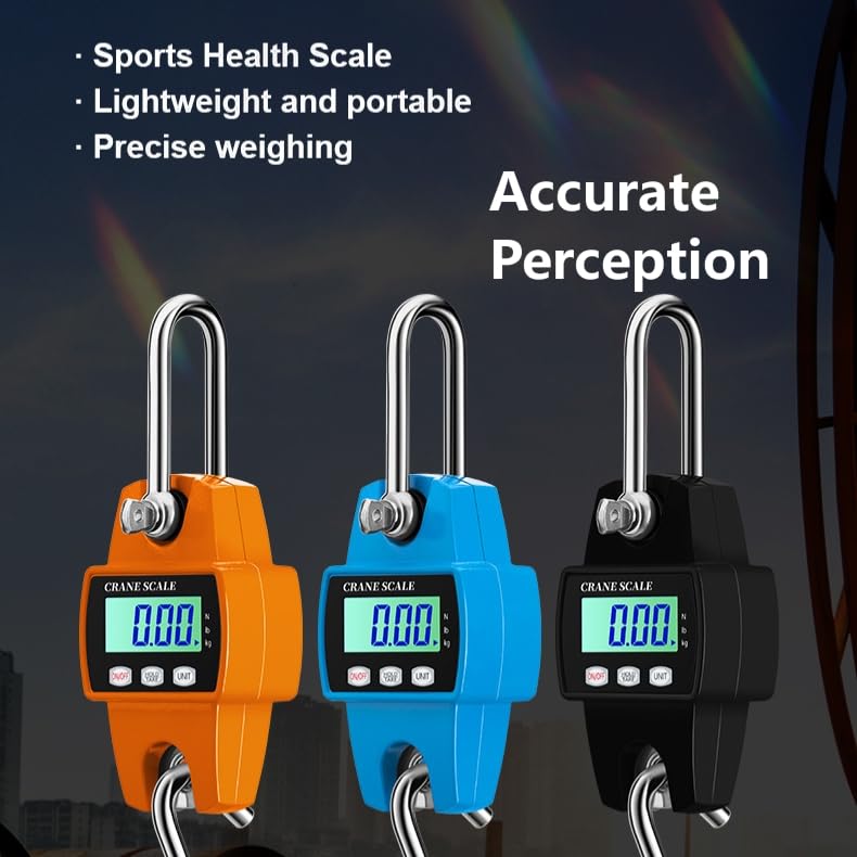 High Precision Hanging Scale,660lb Capacity,Handheld with Hooks, Heavy Duty,Backlit Large LCD Display,Hanging Scale for Deer(Black)