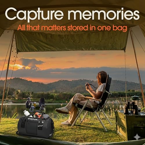 Earth Pak Waterproof Duffel Bag - Heavy Duty Motorcycle Dry Bag with Large Storage Space Perfect for Traveling, Camping, Kayaking, Fishing & Canoeing Bag 50L/70L/90L/120L Sizes - color: Black, size: 120L