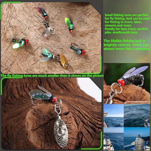Fly Fishing Lures Kit Fishing Fly,Fly Fishing Kit Fly Fishing Lures,Handmade Lures Assortment Kit Artificial Bait Hooks for Bass Trout Salmon Fishing,Suitable for Freshwater and Saltwater - size: Green fly