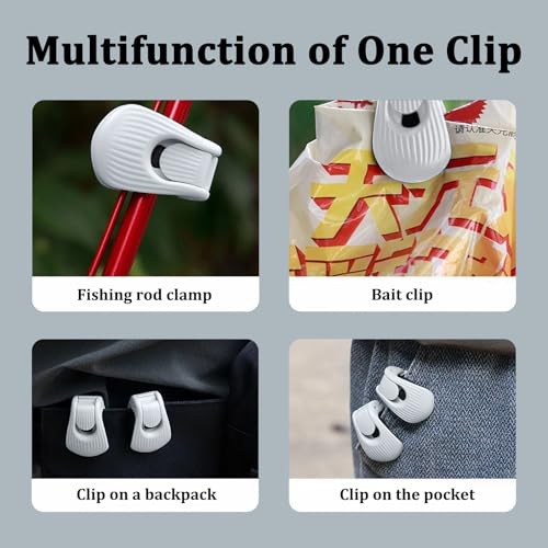 MIUPOO Fishing Pole Binding Clip, Fishing Rod Fixed Accessories, Portable Takedown Fishing Pole Clip, Suitable of Various Sizes Poles, 4 Pieces.
