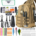 Ghosthorn Fishing Backpack Waterproof Tackle Bag Sling Bag Gift - color: Khaki Set, size: Standard