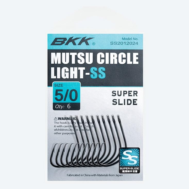 BKK Mutsu Circle Light Hook | Multi Pack | 2X | Super Slide Coating | Needle Point - size: 7/0 25-Pack