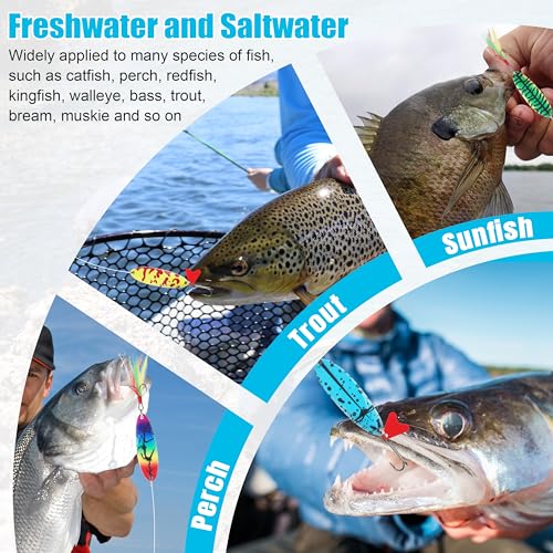 Fishing Lures Casting Spoon Lure, 5pcs Hard Metal Spoon Fishing Lures for Trout Bass Crappie Pike Walleye Saltwater Freshwater Fishing Gear 3/16oz-2oz - color: Painted-B, size: 3/8oz(10g)
