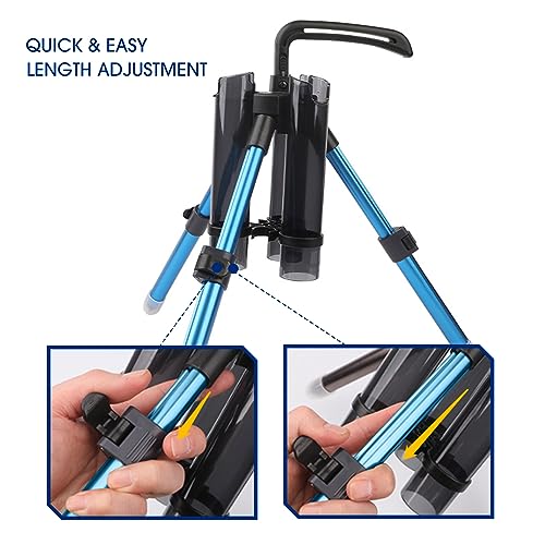 3-Tude Portable Fishing Rod Holder - Stand Holds Up to 3 Rods, Outdoor Fishing Gear Equipment Organizer - color: Long-Blue