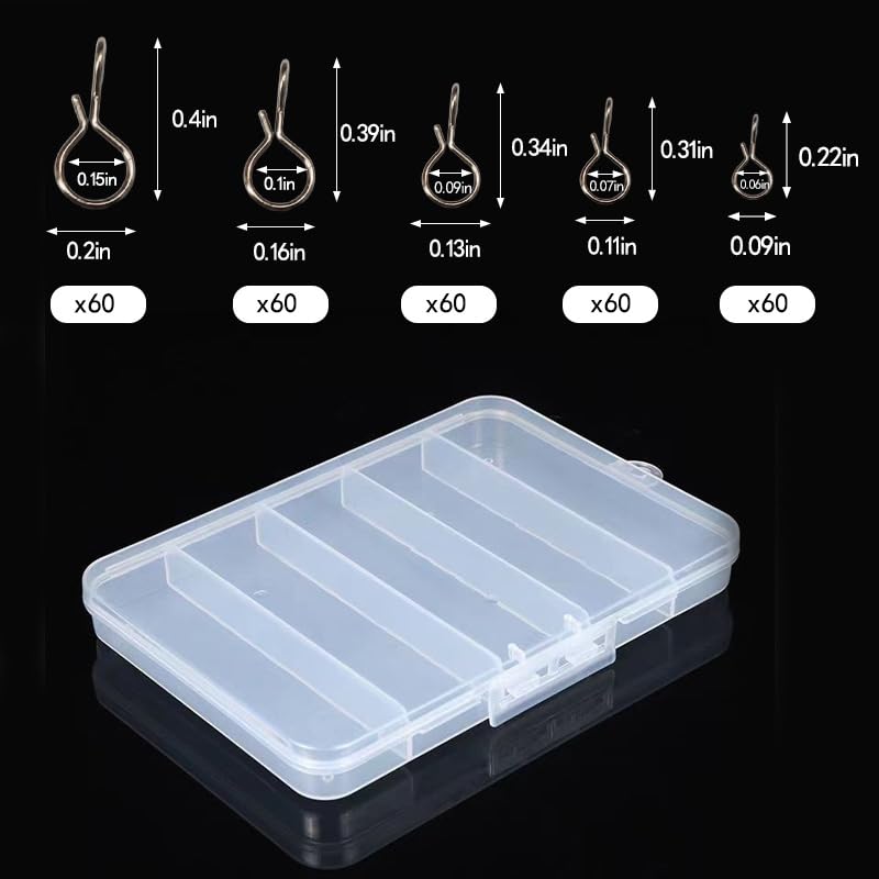 Stainless Steel Fly Fishing Snaps, 300PCS | Quick Lure Snaps, Jigs Terminal, Fishing Swivels Clips, Tackle Accessory