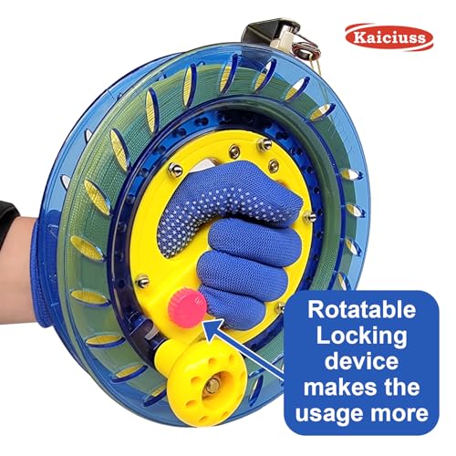 Kite Reel Winder with Line, Kite String Reel for Kids & Adults, Easy to Use Kite String and Spool, it Comes with Durable Kite Thread and Connector - size: 8 inch, style: Dark Blue Kite Reel