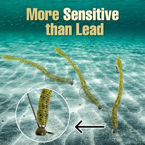 Reaction Tackle Tungsten Stand-Up Shaky Head Jigs for Bass Fishing, Finesse Worm Jig Heads with Screw Lock Keeper (5-Pack) - color: Black, size: 1/16 Oz